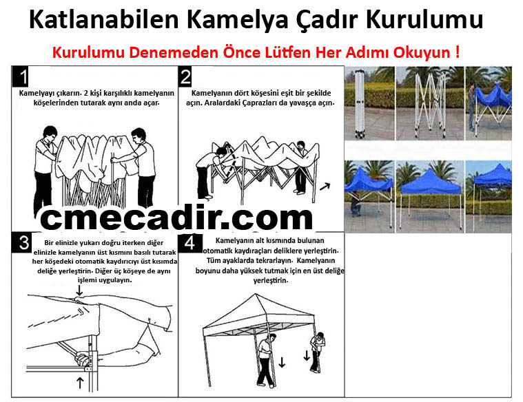 Kamelya Çadırın Kurulumunu Anlatan Görsel
