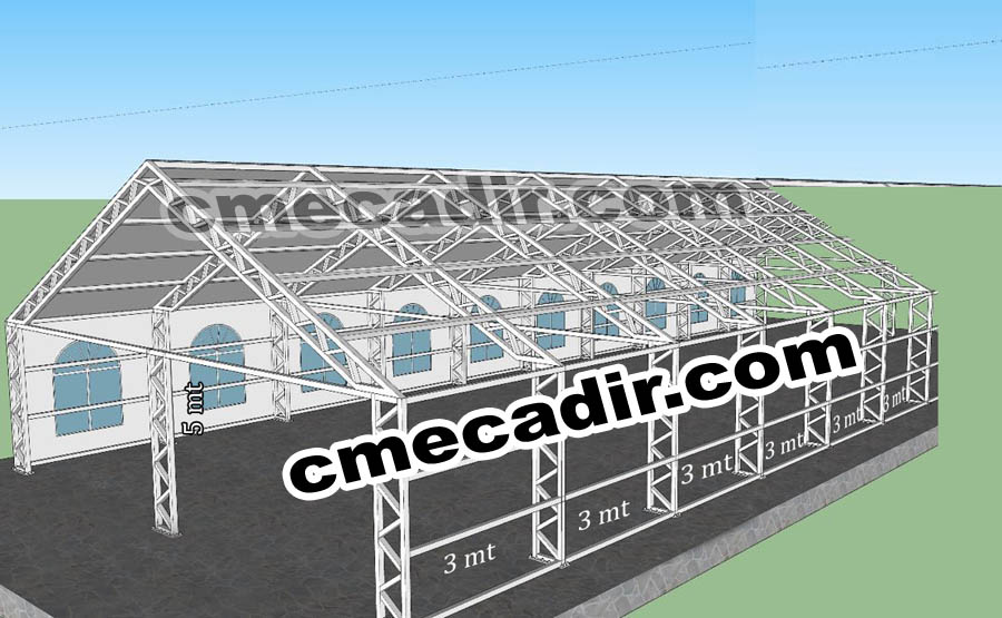 Şeffaf Camlı Makaslı Çadır